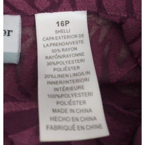 Alfred Dunner Petite Women's Sheer Floral Button Up Shirt With Tank Size 16P - Picture 5 of 6